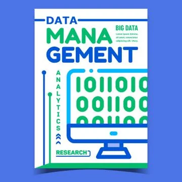 Data Management Creative Advertising Poster Vector Stock Illustration