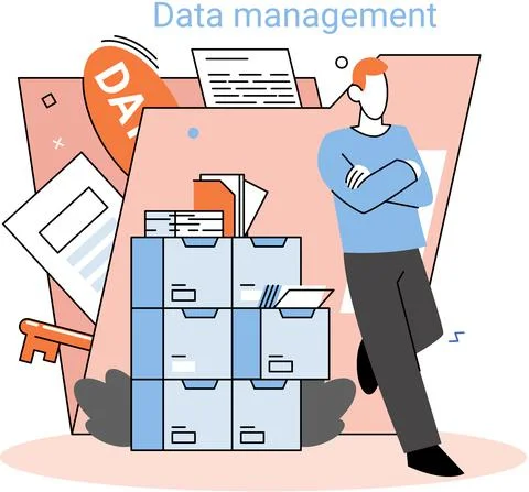 Data management, data center, business protection, rational storage of 스톡 일러스트