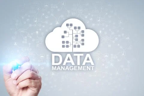 Data management, database manager, cloud technology concept. Stock Photos