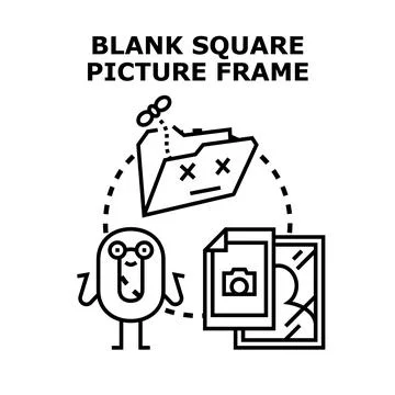 Data management error displaying blank picture frame concept Illustrazione stock
