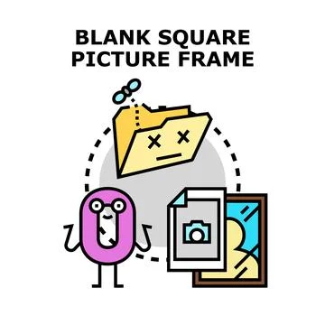 Data management error displaying blank picture frame concept Stock Illustration