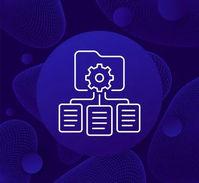 Data management icon, manage documents line vector イラスト素材