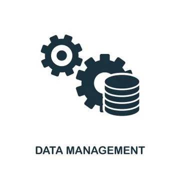 Data Management icon. Monochrome style design from industry 4.0 icon collection Stock Illustration