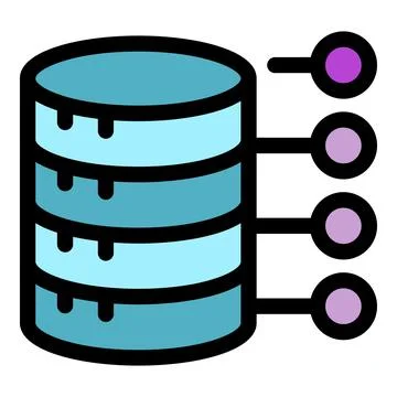 Data management icon showing storage and database operations Stock Illustration
