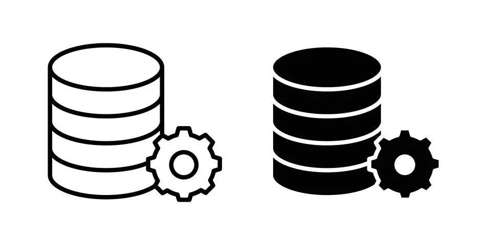 Data management icon vector template set in black イラスト素材