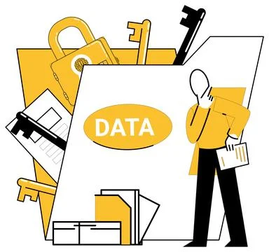 Data management. Info progress is result meticulous dance between data and 库存插图