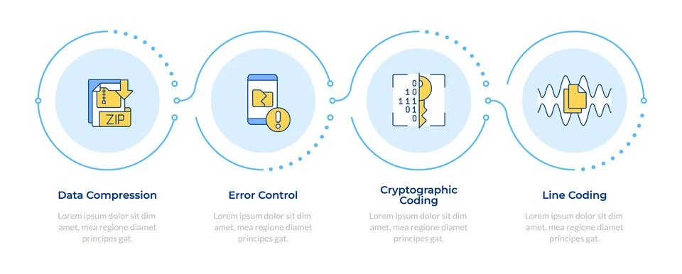Data management infographic 4 steps Illustrazione stock