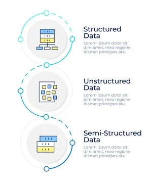 Data management infographic design template Illustrazione stock