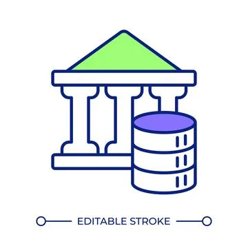 Data management line color icon Stock Illustration