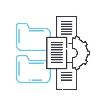 Data management line icon, outline symbol, vector illustration, concept sign 스톡 일러스트