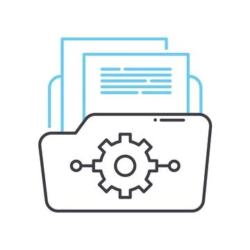 Data management line icon, outline symbol, vector illustration, concept sign Stockillustratie