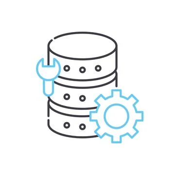 Data management line icon, outline symbol, vector illustration, concept sign Stock Illustration