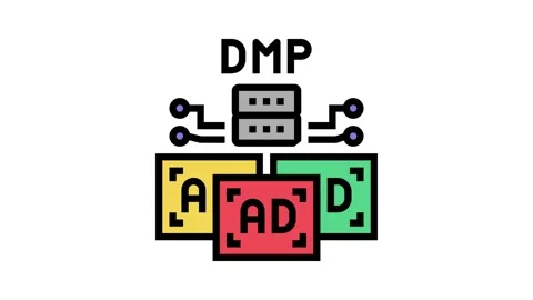 Data management platform color icon animation 스톡 동영상 164906741