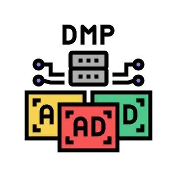 Data management platform color icon vector illustration Illustration