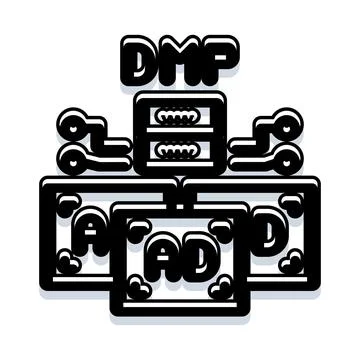 Data management platform creating targeted digital ads Illustrazione stock