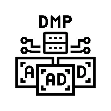 Data management platform line icon vector illustration 스톡 일러스트