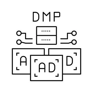 Data management platform line icon vector illustration Stock Illustration