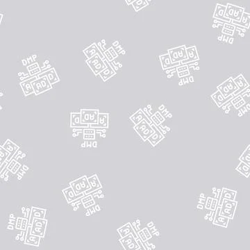 Data management platform line seamless pattern Illustrazione stock