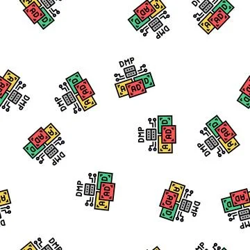 Data management platform vector seamless pattern Stock Illustration