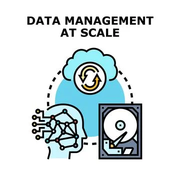 Data management at scale optimizing cloud computing solutions Stock Illustration
