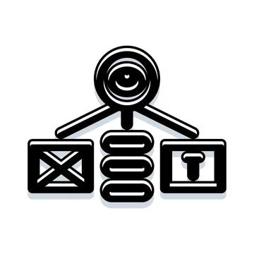 Data management system concept for digital organization Illustrazione stock