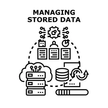 Data management system concept for digital information storage イラスト素材