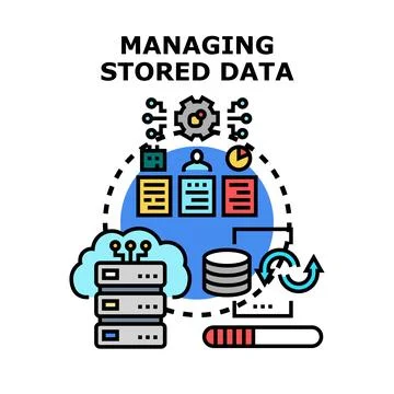 Data management system concept for digital information storage イラスト素材