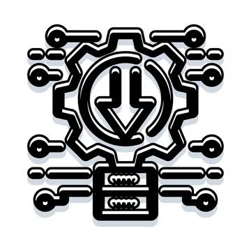 Data management system concept for download process Illustrazione stock