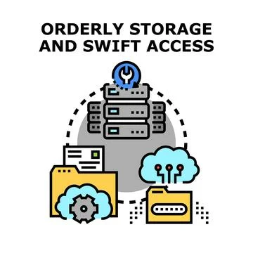 Data management system concept for storage and swift access 库存插图