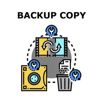 Data management system creating backup copies and restoring information 스톡 일러스트