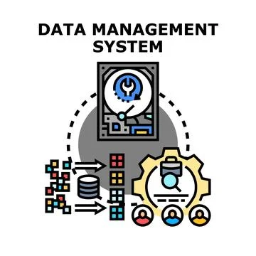 Data management system developing process and analysis 库存插图