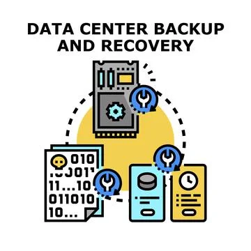 Data management system ensuring backup and recovery process Stock Illustration