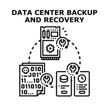 Data management system ensuring backup and recovery process Stock Illustration