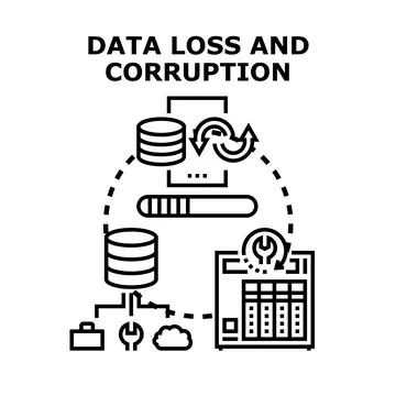 Data management system experiencing digital information challenges Stockillustratie