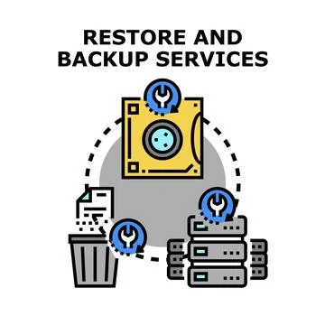 Data management system performing backup and restore services Illustrazione stock