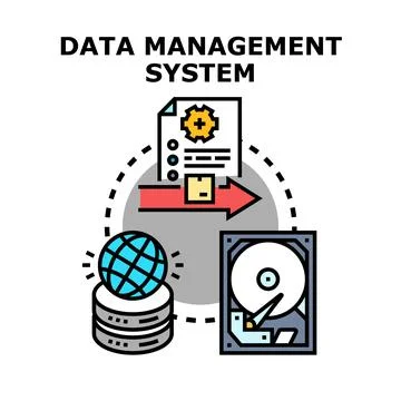 Data management system processing global information architecture Stock Illustration