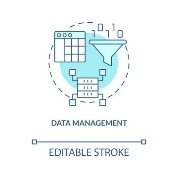 Data management turquoise concept icon 스톡 일러스트