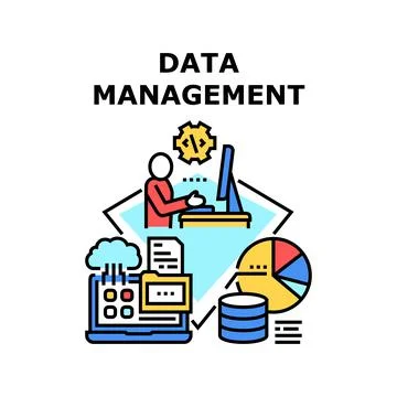 Data Management Vector Concept Color Illustration Stockillustratie
