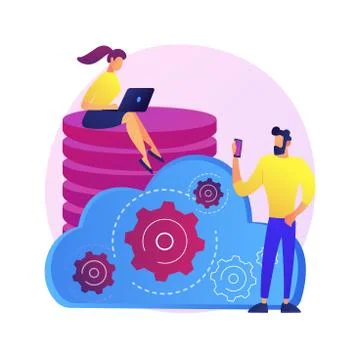 Data management vector concept metaphor Illustrazione stock