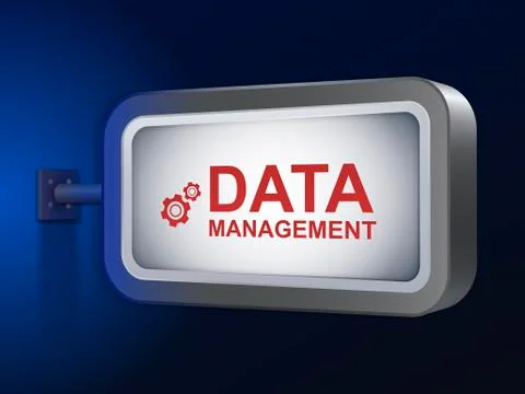 Data management words on billboard 스톡 일러스트