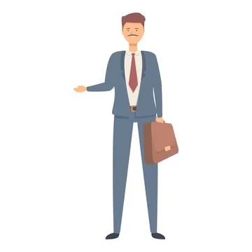 Data manager icon cartoon vector. Commercial director 스톡 일러스트