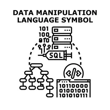 Data manipulation language symbol for database management Stockillustratie