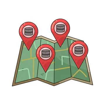 Data Map illustration Stock Illustration