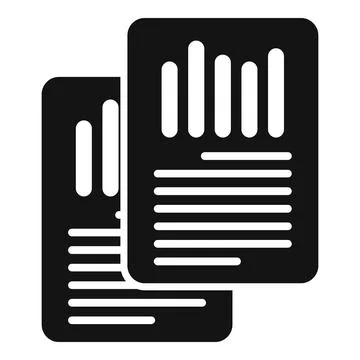 Data market report icon simple vector. Business document 库存插图