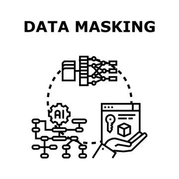 Data masking protecting sensitive information with ai イラスト素材