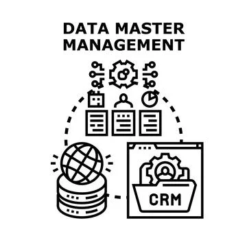 Data master management concept for business information 库存插图