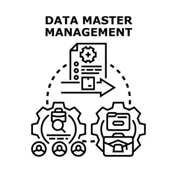Data master management improving business process efficiency Illustrazione stock