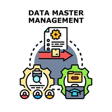 Data master management improving business process efficiency Stock Illustration