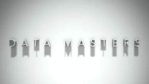 Data masters 3D title animation white text on a white background Stock Footage 299701786