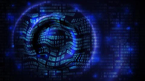 Data , matrix abstract cyberspace binary code, futuristic background, firewall Stock Illustration